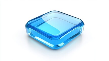 Blue glassy square icon