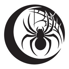 Halloween spider silhouette, minimalist vector
