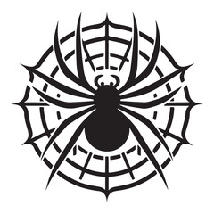 Fototapeta premium Halloween spider silhouette, minimalist vector