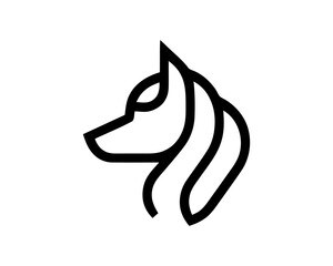 Dog head logo design illustration

