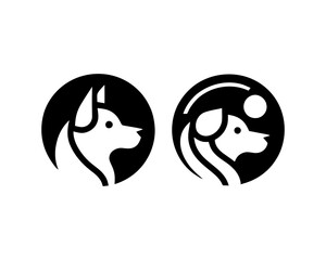 Dog head logo design illustration
