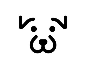 Dog head logo design illustration
