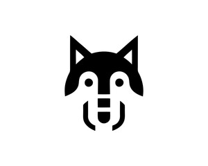 Stylish Dog Head Flat Design Logo