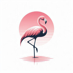 Vector flat flamingo silhouette isolated on white background © Nusrat