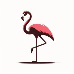 Vector flat flamingo silhouette isolated on white background