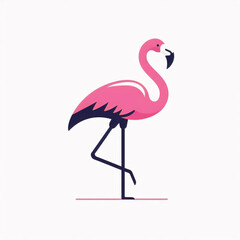 Vector flat flamingo silhouette isolated on white background