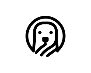 Dog Head Logo Design Minimalist Style