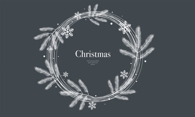 vector grunge circle frame christmas