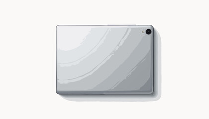 Modern tablet illustration on clean surface, sleek simplicity
