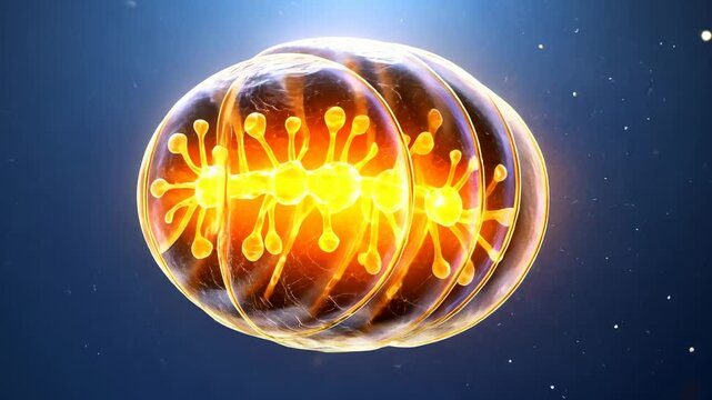 Energetic Glow of Cell Structure on Abstract Background