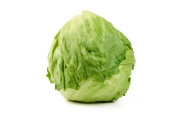 Fototapeta premium Fresh Iceberg salad, isolated on white background