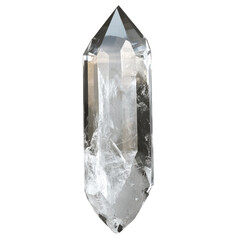 Natural Clear Quartz Point Crystal Crisp  isolated on a transparent background