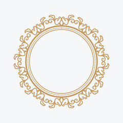 Round frame vintage flourish label vector