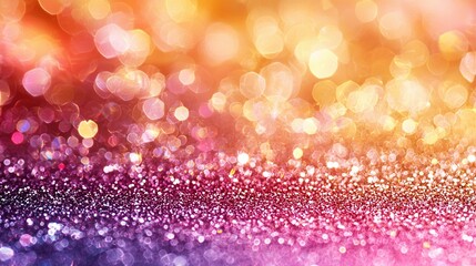   A sharp focus on a vivid center with pink, yellow, and purple lights amidst a blurry background