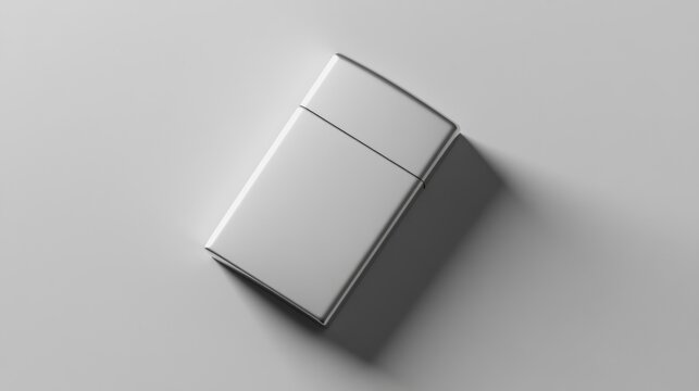 Blank, white, rectangular lighter, top view