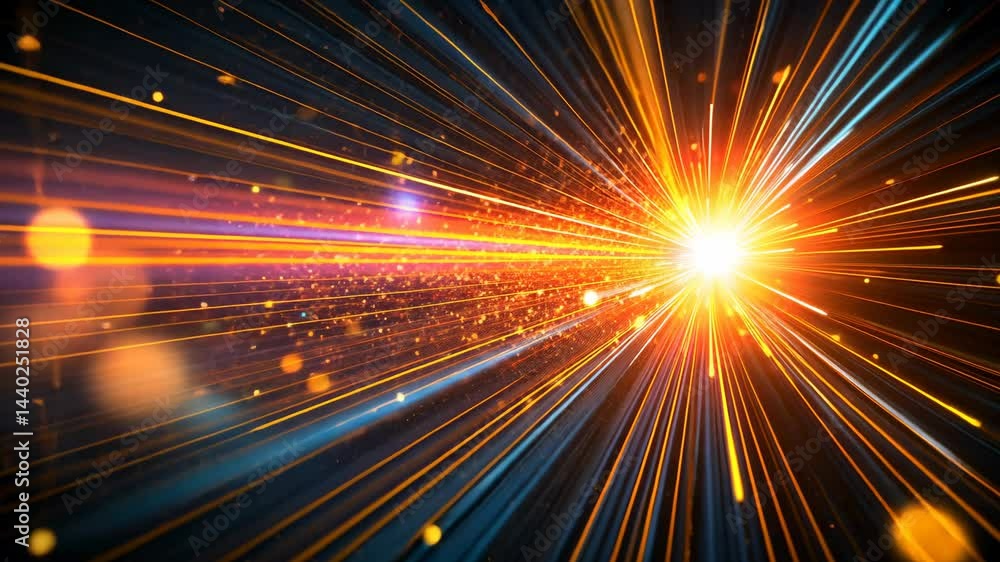 Wall mural vibrant light rays in motion creating dynamic energy effect