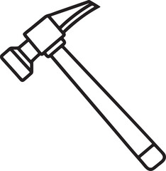 hammer line art, black outline, vector and illustration, coloring book page line art drawing