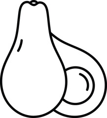 Vector icon of avocado 