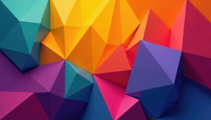 Obraz premium Geometric abstract shapes, vibrant color block design, decor, modern