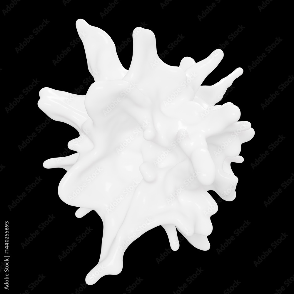 Poster dynamic white splash appears vividly against a black background, capturing the essence of movement a