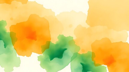 Obraz premium Abstract Orange Green Yellow Watercolor Splash Background