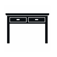 A brown wooden table, a simple furniture object, is isolated on white.