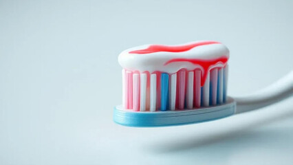 Toothpaste on toothbrush