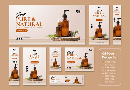 Skincare Product Web Ad Banner Set