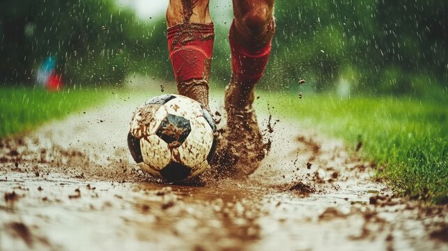 Player in muddy field