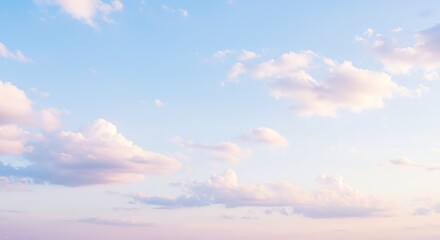 Sky with Clouds at Sunrise or Sunset in Pastel Colors
