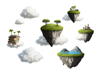 Floating Islands Surreal Landscape Art