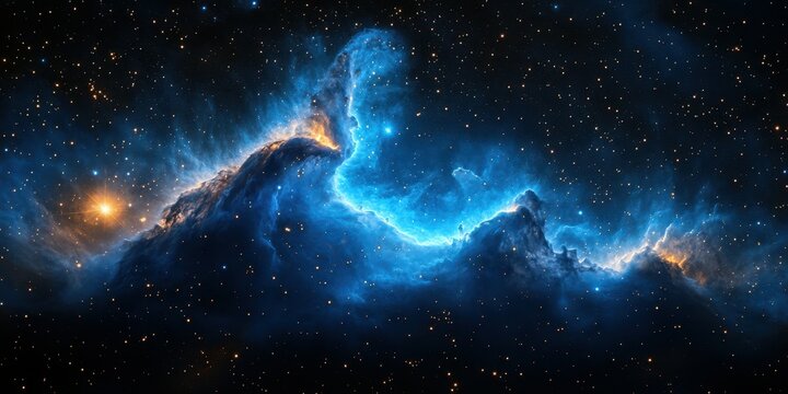 Vibrant cosmic nebula showcasing swirling gases and stars in deep space at night - Powered by Adobe
