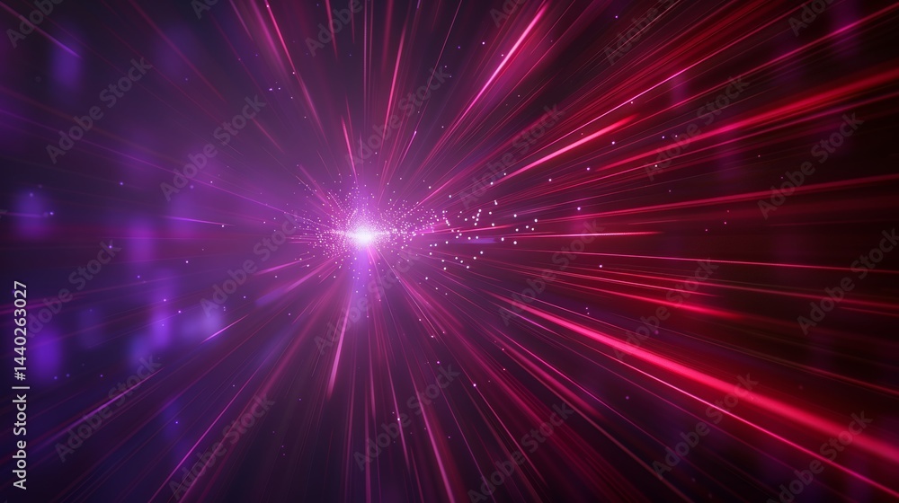Poster vibrant light rays in abstract cosmic space with deep colors creating a captivating atmosphere of en