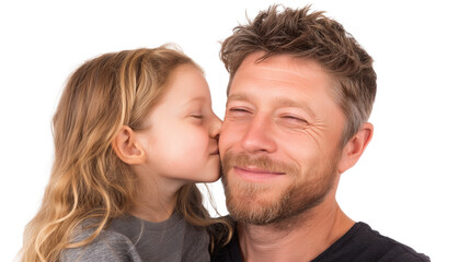 Daughter kissing father on cheek, love, family bonding, happiness