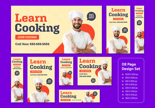Cooking Course Web Banner Ad Design Template