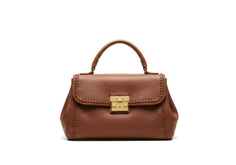 Brown Leather Handbag: Stylish Top Handle Satchel