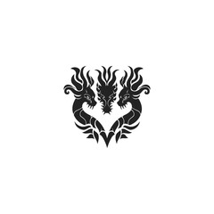 Fototapeta premium Mythological hydra design vector template illustration