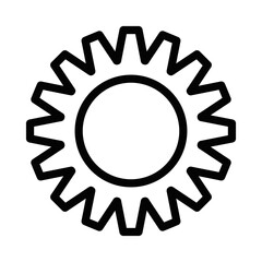 Gear shaped sun vector illustration for industry. Editable stroke.