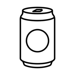 Soda can vector illustration in simple outline design. Editable stroke.