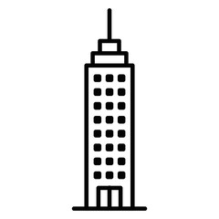 Skyscraper vector illustration in clean linear design. Editable stroke.