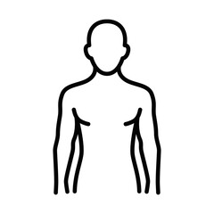Outline of human body figure vector illustration. Editable stroke.