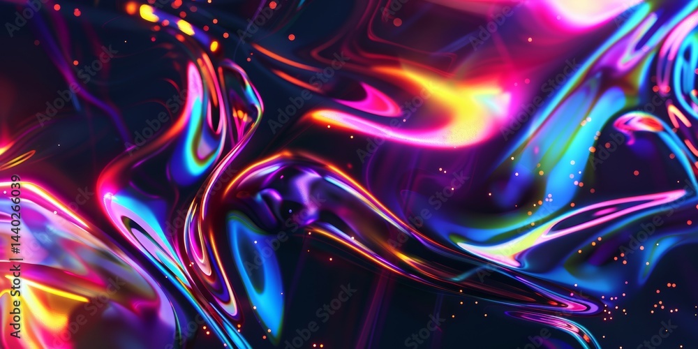 Aufkleber vibrant colors swirl in an abstract design with glowing effects reflecting a mix of light and textur