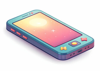 Colorful Smartphone with Bright Screen and Modern Design Elements