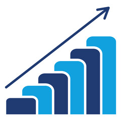 Growth Flat Blue Icon
