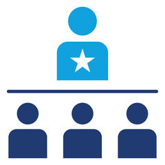 Leadership Flat Blue Icon