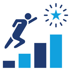 Ambition Flat Blue Icon