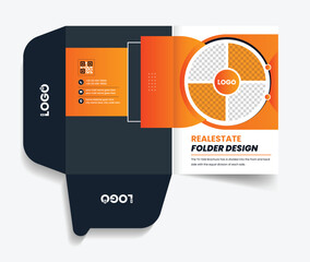 Presentation folder design template for your business identity and branding creative modern theme