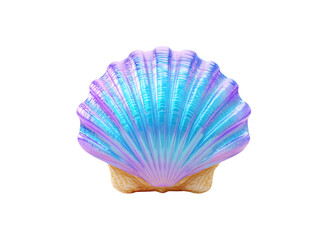 Colorful and Iridescent Seashell on a Transparent Background for Creative Projects