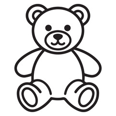 Teddy bear line art vector, Cute teddy outline icon. with white background
