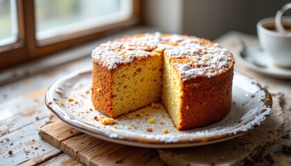 Delicious cake cutting event cozy kitchen food photography natural light close-up view sweet treat inspiration